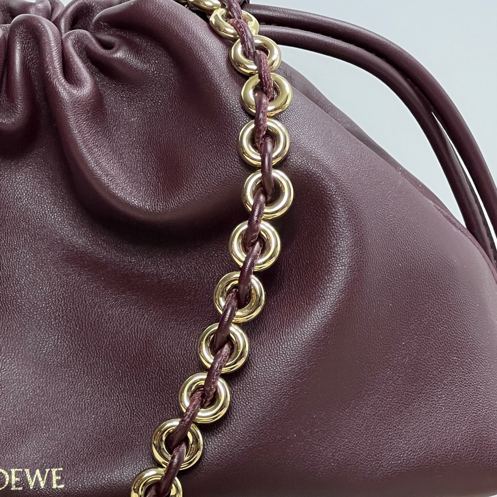 BURGUNDY NWT LOEWE FLAMENCO BAG IN MEDIUM, Napa calfskin. - Picture 4 of 15
